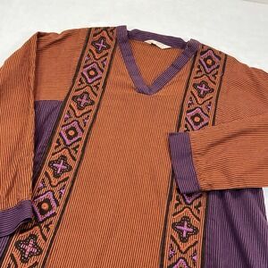 Marketplace Handwork of India Tunic/Dress‎ Womens Orange/Purple Embroidered Sz S